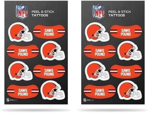 Rico Industries NFL Football Cleveland Browns Peel & Stick Temporary Tattoos - Eye Black - Game Day Approved! in Saudi Arabia