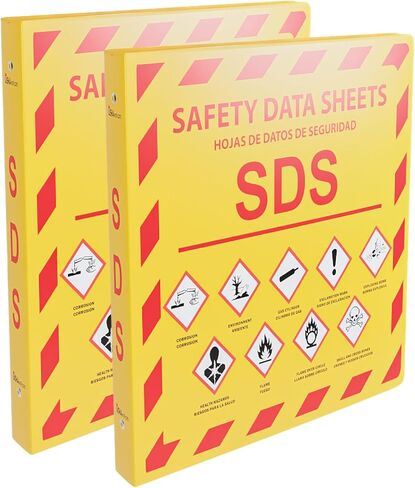 (YS), 2-Pack, SDS Binder - 2024 Requirements, Heavy Duty 3 Inch, 3 Ring Safety Data Sheet SDS Binder in Saudi Arabia
