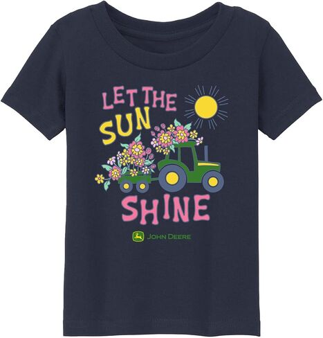John Deere Toddler Girls Flower Tractor Let the Sun Shine Tshirt باللون الأزرق البحري in Saudi Arabia