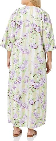Amerimark Womens Caftan Muu Muu Lounger Dress Front Bruted Sthipper Pront مع جيوب in Saudi Arabia