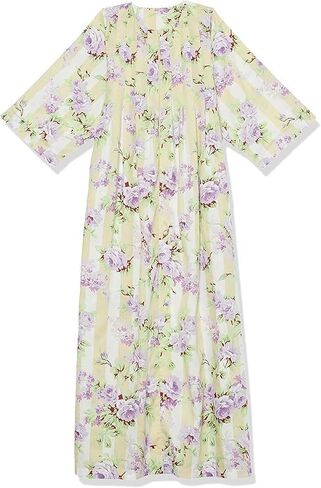 Amerimark Womens Caftan Muu Muu Lounger Dress Front Bruted Sthipper Pront مع جيوب in Saudi Arabia