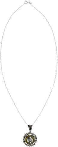 JC Walsh & Sons Irish Jewelry Vintage Trinity Knot Shamrock Sun and Moon Celtic Symbol Connemara Marble Pendant Ireland Green Stone Accessories for Women Birthday Present Gift in Kuwait