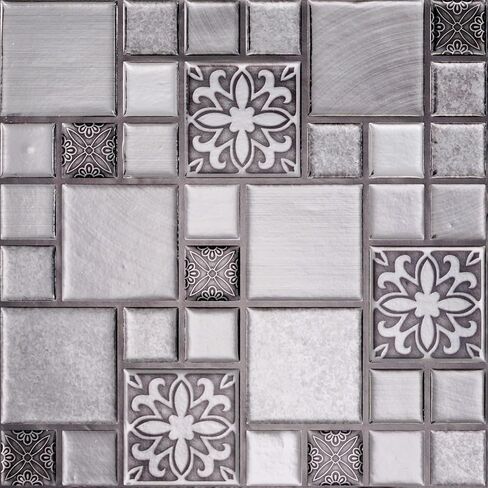 Main Street Creations 4-Sheet Kitchen Backsplash Tiles Peel and Stick. Renter Friendly Backsplash in Earth and Grey Mosaic Design. Self Stick Wall Tiles for Your Home and Art Projects. in Kuwait