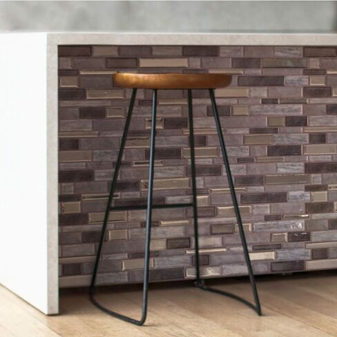 Main Street Creations 4-Sheet Kitchen Backsplash Tiles Peel and Stick. Renter Friendly Backsplash in Earth and Grey Mosaic Design. Self Stick Wall Tiles for Your Home and Art Projects. in Kuwait
