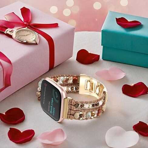 أحزمة جلدية فاخرة متوافقة مع سوار Fitbit Versa 3&4/Fitbit Sense/Sense 2 للنساء، سوار معصم متعدد الطبقات مصنوع يدويًا من Boho لساعة Fitbit الذكية in Kuwait