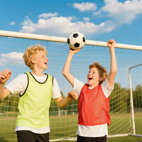 Teens Scrimmage Practice Jerseys Team Pinnies Sports Vest Soccer, Football, Basketball, Volleyball (Single Side(6 Red/6 Blue), Youth) in Kuwait