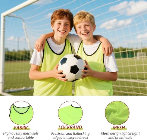 Teens Scrimmage Practice Jerseys Team Pinnies Sports Vest Soccer, Football, Basketball, Volleyball (Single Side(6 Red/6 Blue), Youth) in Kuwait