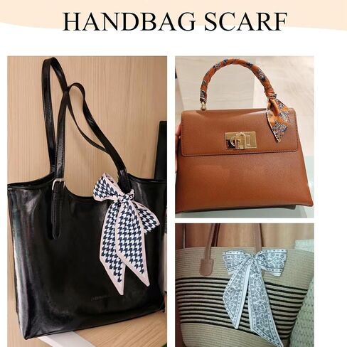 4PCS Hair Scarf Satin Head Scarf for Women Lightweight Silky Boho Scarves Purse Scarf for Handbags Accessories in Kuwait