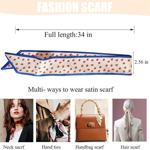 4PCS Hair Scarf Satin Head Scarf for Women Lightweight Silky Boho Scarves Purse Scarf for Handbags Accessories in Kuwait