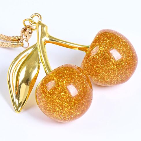 Briwill Cherry Rear View Mirror Charm, Cherry Car Accessories for Women,Silver&Red in Saudi Arabia
