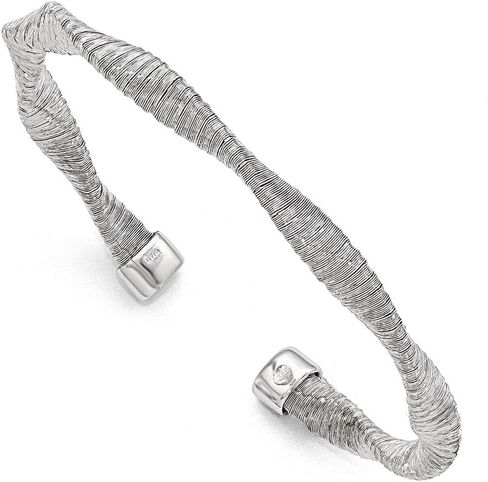 Jewels By Lux Leslie's Sterling Silver Textured & Polished Twisted Cuff Bracelet in Saudi Arabia