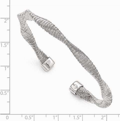 Jewels By Lux Leslie's Sterling Silver Textured & Polished Twisted Cuff Bracelet in Saudi Arabia