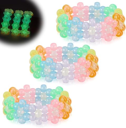 Flower Kandi Bracelets Stretch Rave Candy Bracelets Multi Color Beaded Flower Kandi Cuff Rave Accessories Jewelry Music Party Favor for Women Friends EDM Party Music Festival in Saudi Arabia