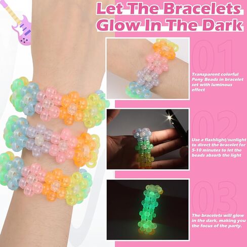 Flower Kandi Bracelets Stretch Rave Candy Bracelets Multi Color Beaded Flower Kandi Cuff Rave Accessories Jewelry Music Party Favor for Women Friends EDM Party Music Festival in Saudi Arabia