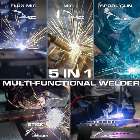 5 in 1 Welding Machine and Plasma Cutter MIG/Flux MIG/HF TIG/Stick Welder 50A Plasma Cutter 200A MIG and 180A Stick Welder 110/220V Dual Voltage Multi Process Welder in Saudi Arabia