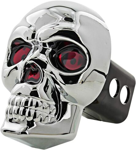 غطاء عقبة فرامل LED CHROME Skull - ملاءمة عالمي لأجهزة استقبال Hitch 1.25 "و 2" ، متوافقة مع تشيفي ، فورد ، تويوتا ، GMC ، دودج رام ، جيب دائم بنية ABS in Saudi Arabia
