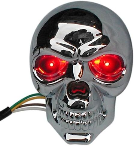 غطاء عقبة فرامل LED CHROME Skull - ملاءمة عالمي لأجهزة استقبال Hitch 1.25 "و 2" ، متوافقة مع تشيفي ، فورد ، تويوتا ، GMC ، دودج رام ، جيب دائم بنية ABS in Saudi Arabia