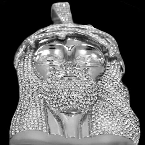XXL JUMBO SIZE JESUS HEAD HIP HOP STYLE ICED GOLD SILVER PLATED BLING CHARM PENDANT JEWELRY in Kuwait