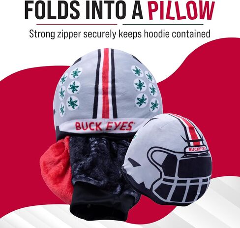 Plushible Ohio State Snugible 2-in-1 Wearable Blanket Adult, Transforming Pillow - Oversized Sports Hoodie with Front Pocket - Cozy Hoodie Blanket for Women & Men in Kuwait