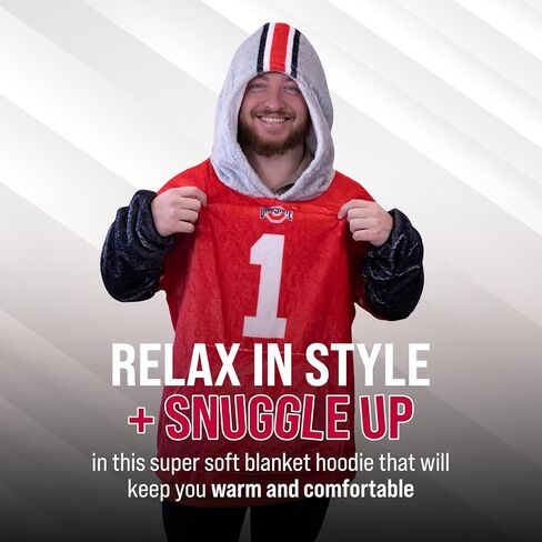 Plushible Ohio State Snugible 2-in-1 Wearable Blanket Adult, Transforming Pillow - Oversized Sports Hoodie with Front Pocket - Cozy Hoodie Blanket for Women & Men in Kuwait