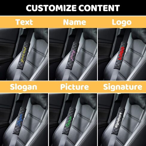 Personalized Seat Belt Cover Pads 1PCS Soft Customized Text Auto Seat Belt Strap Shoulder, More Comfortable Driving, Suitable for Car Seat Belt, Backpack, Shoulder Bag in Saudi Arabia
