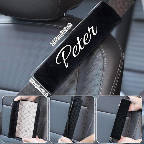 Personalized Seat Belt Cover Pads 1PCS Soft Customized Text Auto Seat Belt Strap Shoulder, More Comfortable Driving, Suitable for Car Seat Belt, Backpack, Shoulder Bag in Saudi Arabia