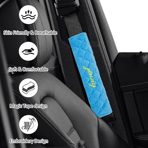 Personalized Seat Belt Cover Pads 1PCS Soft Customized Text Auto Seat Belt Strap Shoulder, More Comfortable Driving, Suitable for Car Seat Belt, Backpack, Shoulder Bag in Saudi Arabia