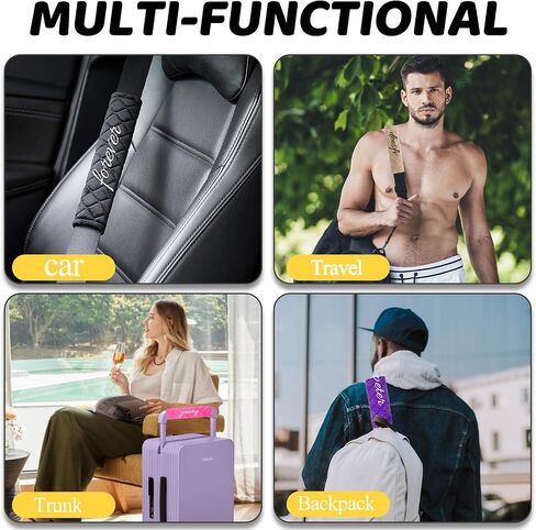 Personalized Seat Belt Cover Pads 1PCS Soft Customized Text Auto Seat Belt Strap Shoulder, More Comfortable Driving, Suitable for Car Seat Belt, Backpack, Shoulder Bag in Saudi Arabia