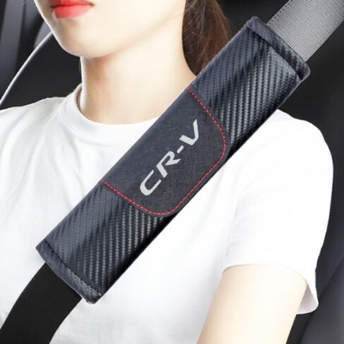 2Pcs Carbon Fiber Leather Seat Belt Cushions Shoulder Pad Soft for CRV Accessories for CR-V Interior Accessories (C) in Saudi Arabia