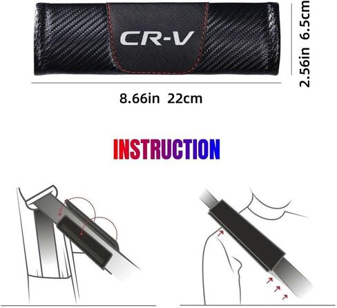 2Pcs Carbon Fiber Leather Seat Belt Cushions Shoulder Pad Soft for CRV Accessories for CR-V Interior Accessories (C) in Saudi Arabia