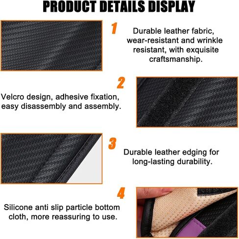 2PCS Car Seat Belt Cover, Carbon Fiber Leather Vehicle Seatbelt Pads, Soft Comfortable Seat Shoulder Neck Strap Protection Cushion, Universal for SUV, Sedan, Truck (Black) in Saudi Arabia
