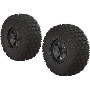 ARRMA 1/10 dBoots Fortress SC 2.2/3.0 Pre-Mounted Tires, 14mm Hex, Black Chrome (2), ARAC9631