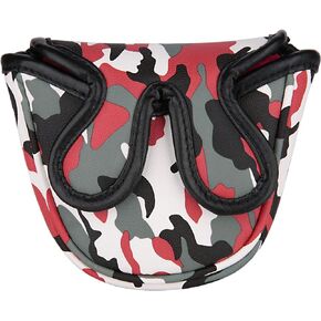 Golf Builder Red Camouflage Golf Club Mallet Putter Head Cover with Magnetic Closure for Center Shaft Putters