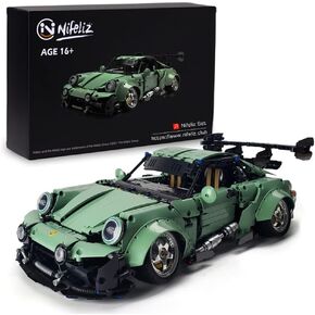 Nifeliz Pr 966 Sport car MOC Building Blocks and Construction Toy, Adult Collectible Cars Set to Build, 1:10 Scale Retro Car Model, NEW2022 (2435 Pcs)