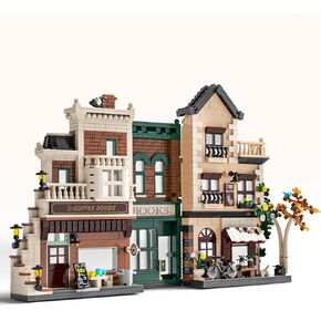 QLT Book Nook Building Set with LED, Modular Building Block Sets Compatible with LegoIdeas Modular Building Sets (1194 Pcs), Bookend Adult Building Set for Adults and Kids