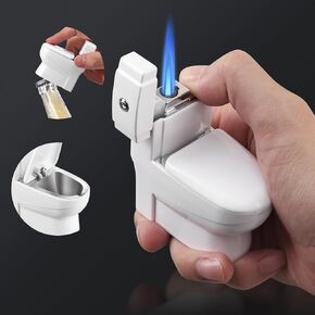SOMGEM Cool Torch Lighter Funny Toilet Shape, 3 in 1 Butane Lighter with Container and Bottle Opener, Windproof Jet Flame Lighters with Unique Design for Decoration/Collection, Novelty Gift for Men