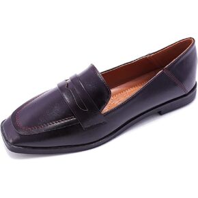Loafers Women Shoes Women's Square Toe Classic Business Dress Shoes Women Loafers Shoes for Work Casual Fashion Flats