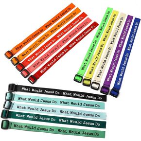 15Pcs Handmade Religious Christian Bracelet for Women Men Woven Wristbands He Would Love First/WWJD What Would Jesus Do/Jesus Loves You Adjustable Protection Pray Jewelry Christmas Thanksgiving Gifts