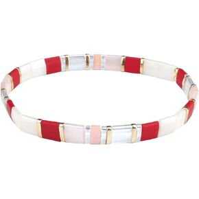 KELITCH Miyuki Tila Stretch Bracelets Handmade Women Strand Beaded Bracelets Colorful Beach Bangles