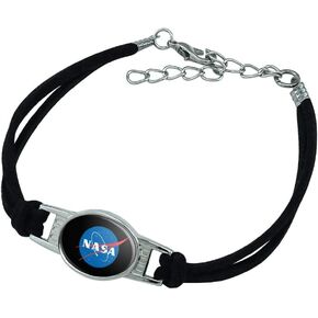 GRAPHICS & MORE NASA Official Meatball Logo Novelty Suede Leather Metal Bracelet