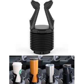 Cup Holder Expander for Car W/Offset Base, Expandable Cupholder Insert Adapter for Small/Medium 18-32oz Water Bottles and Mugs - Adjustable Drink Holder for Automotive Black(2-Pack)