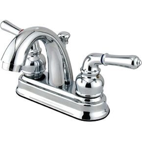 Kingston Brass GKB5612NML Naples 4" Centerset Bathroom Faucet, 3-5/8" Spout Reach, Polished Brass