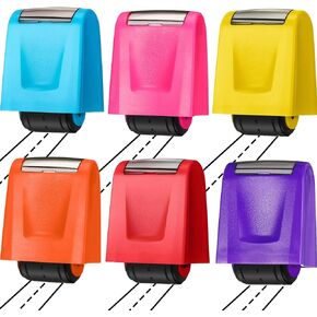 6 Pcs Dashed Handwriting Lines Practice Roller Stamp 6 Colors Handwriting Lines Stamp Roller Self Inking Handwriting Line Stamp for Kids Teachers Parents Adults Classroom Home Office Supplies