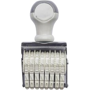 Saim Number Stamp 12 Band Rubber Wheel Office Supermarket 0-9 Numbers Numbering Self Inking Rubber Stamp - White