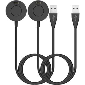 E ECSEM 2Pack Charger Compatible for Garmin Venu 3/Venu 3S/Venu 2 Plus/Venu 2S/Venu 2/Venu/Venu Sq 2/Venu Sq Replacement USB Charging Cable Date Sync Cord Adapter for Venu 2 Smartwatch,Black