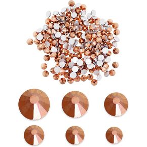 Mandala Crafts 1200 Flatback Rhinestones for Nail Gems Face Gems, Flatback Rhinestones for Crafts, Rose Gold Round Flat Back Rhinestones Gems 1.5mm 2mm 2.5mm 3mm 4mm 5mm