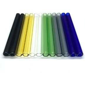 Glass Tubes 12 Piece, Reusable Glass Straws 4 Inch Long, OD 10 mm, Thickness 1.5 mm, Colorful Industrial Borosilicate Glass Tubing for Short Cup (10mm-4IN-Colorful)