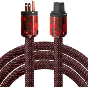 Audiocrast HiFi Power Cable, 10AWG, 4.9ft, 125V 15A, Φ17MM, Audiophile Power Cord, Braided Sleeve, OFC Pure Copper Conductor+Shielding, US+IEC Power Plug in Kuwait
