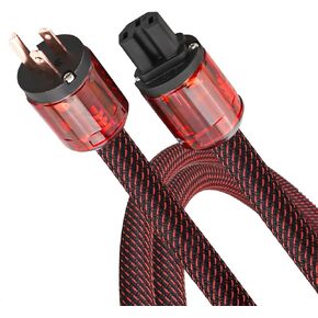 Audiocrast HiFi Power Cable, 10AWG, 4.9ft, 125V 15A, Φ17MM, Audiophile Power Cord, Braided Sleeve, OFC Pure Copper Conductor+Shielding, US+IEC Power Plug