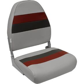 Wise 8WD590-1009 Deluxe Series Pontoon Fold Down Seat, White/Red/Charcoal